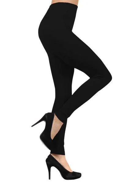 Solid Fleece Lined Leggings (Black)