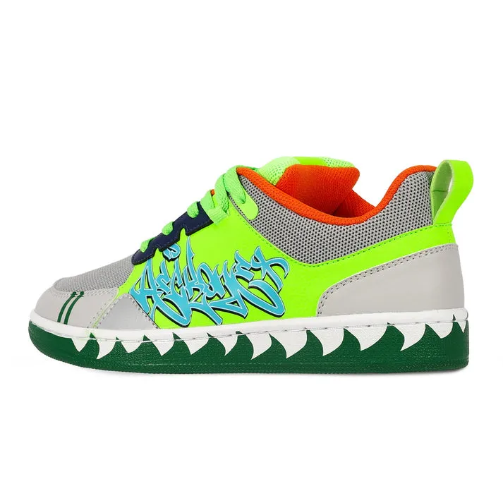 Soulsfeng X Reckone Shark Graffiti Sneaker Green