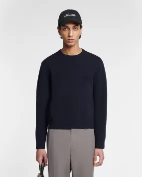 Stono - Embroidered Merino Wool Sweater - Navy