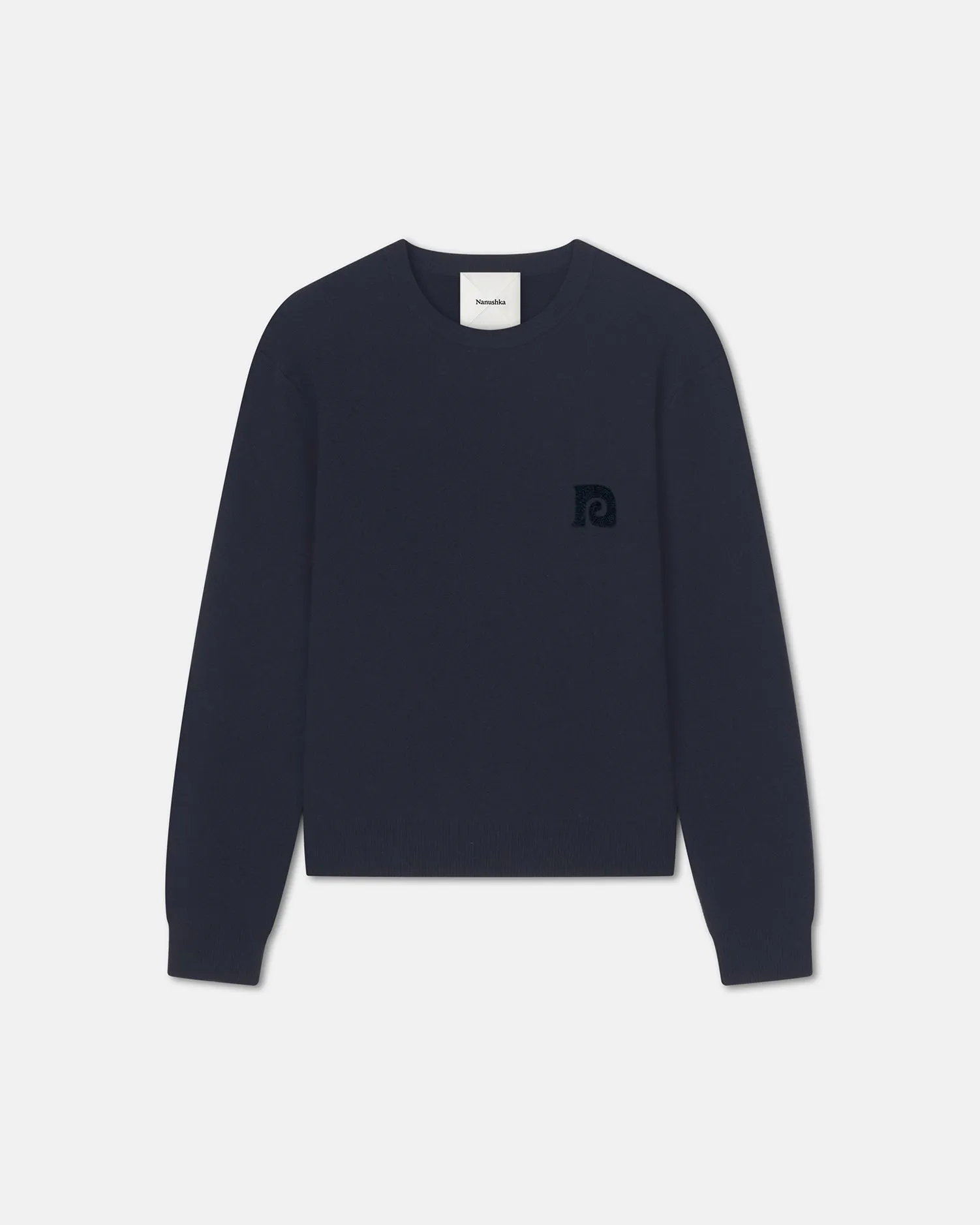 Stono - Embroidered Merino Wool Sweater - Navy