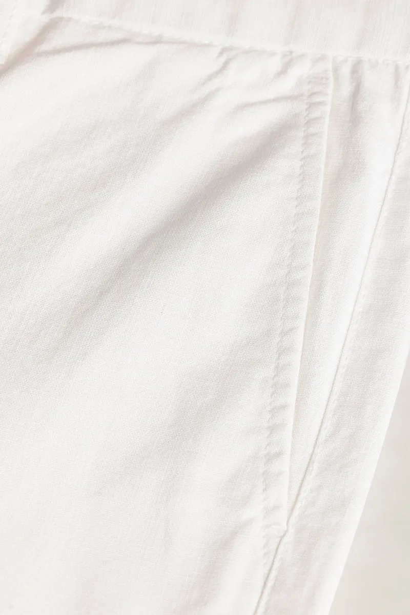 Stygian White Linen Pant