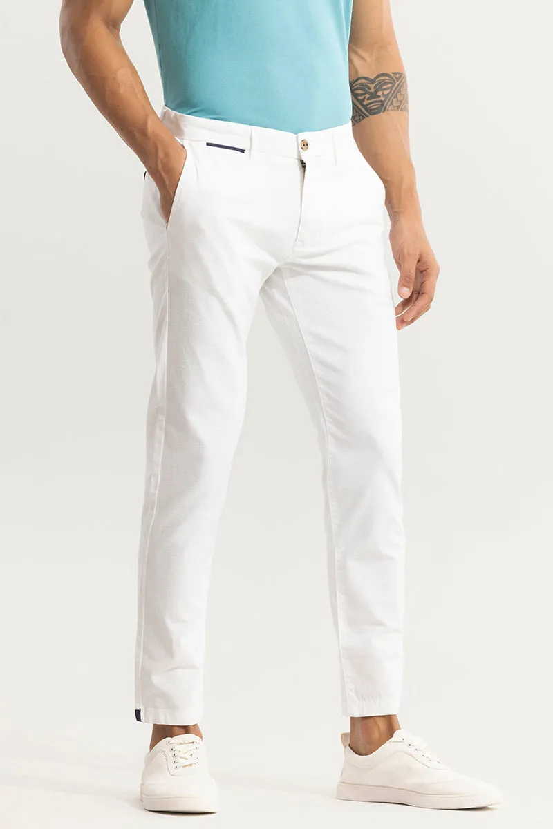 Stygian White Linen Pant