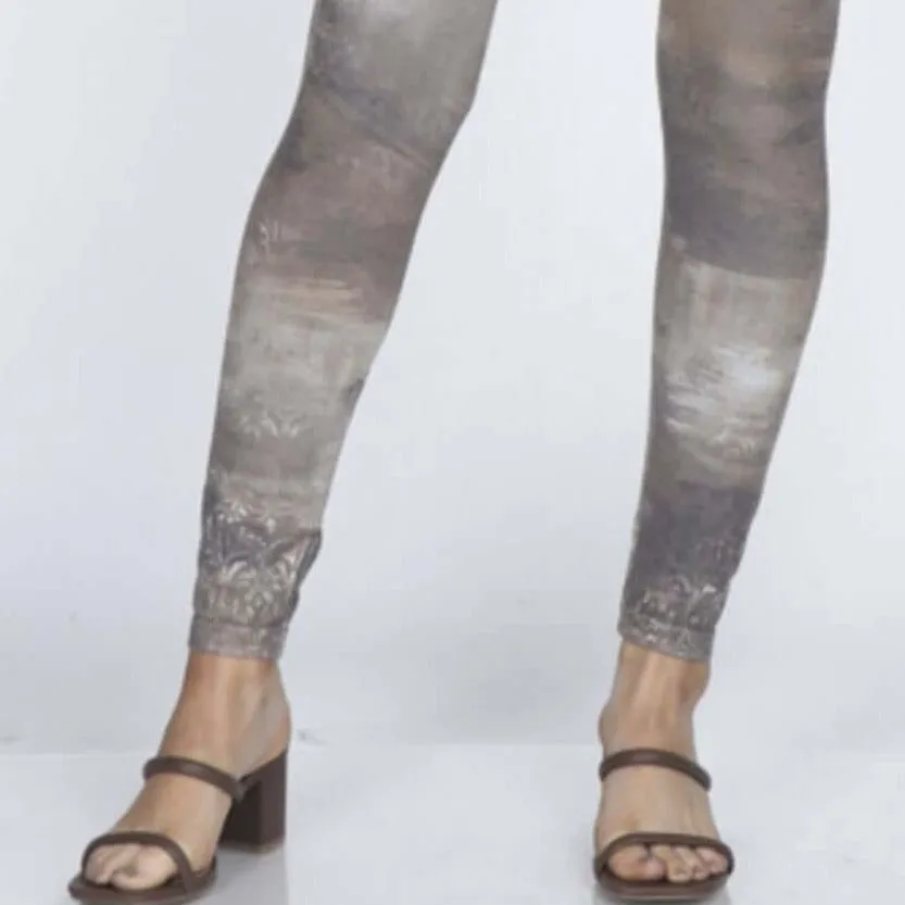 Sublimation Print Abstract Demask Smudge Leggings Made in USA CLEARANCE FINAL SALE