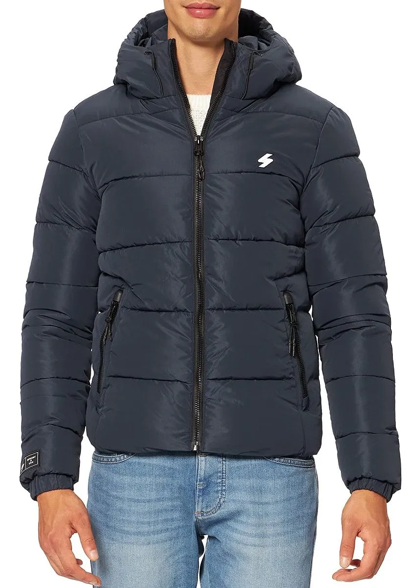 Superdry Hooded Sports Puffer Jacket Eclipse Navy