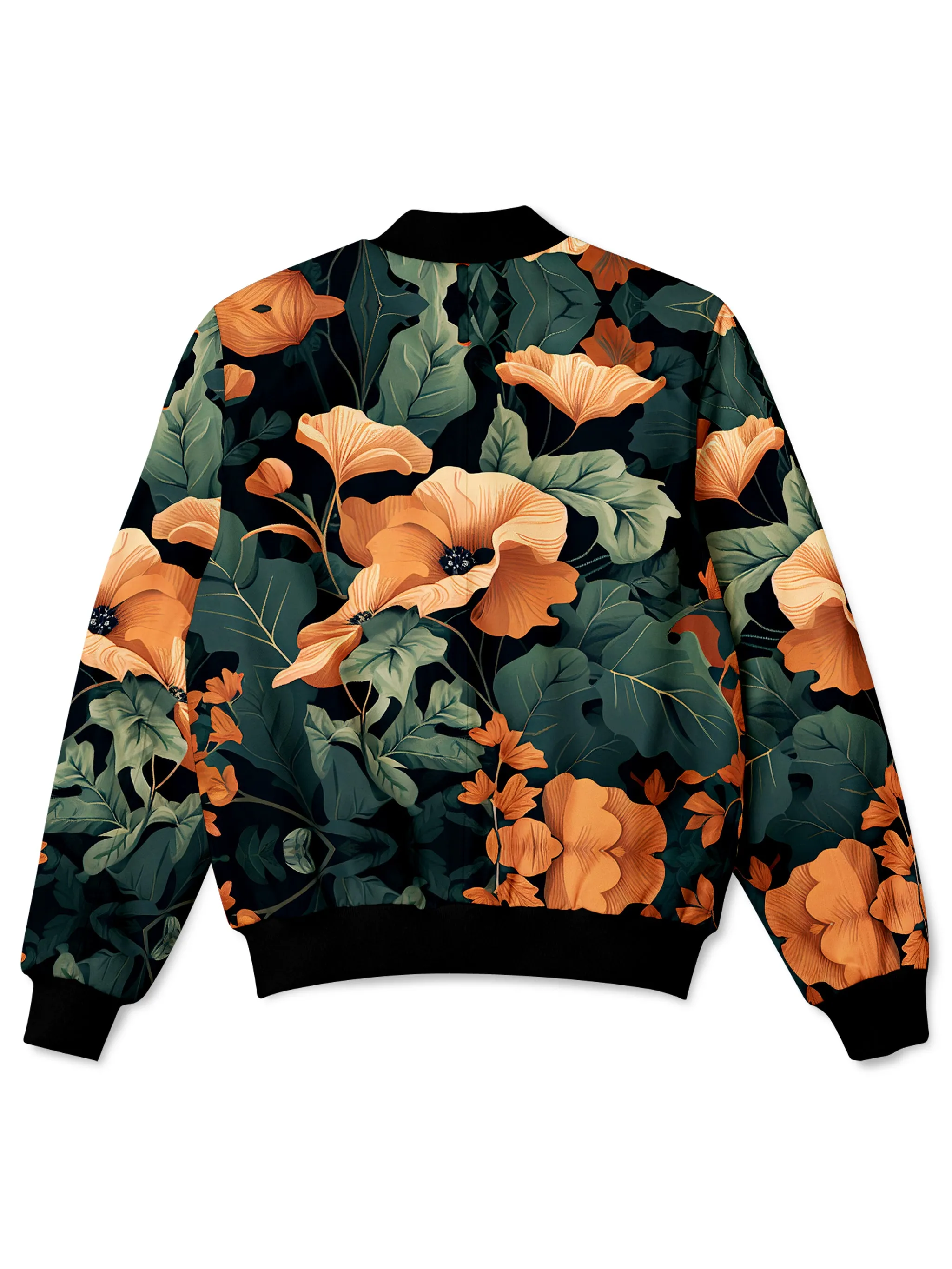 Tangerine Floral Bomber Jacket