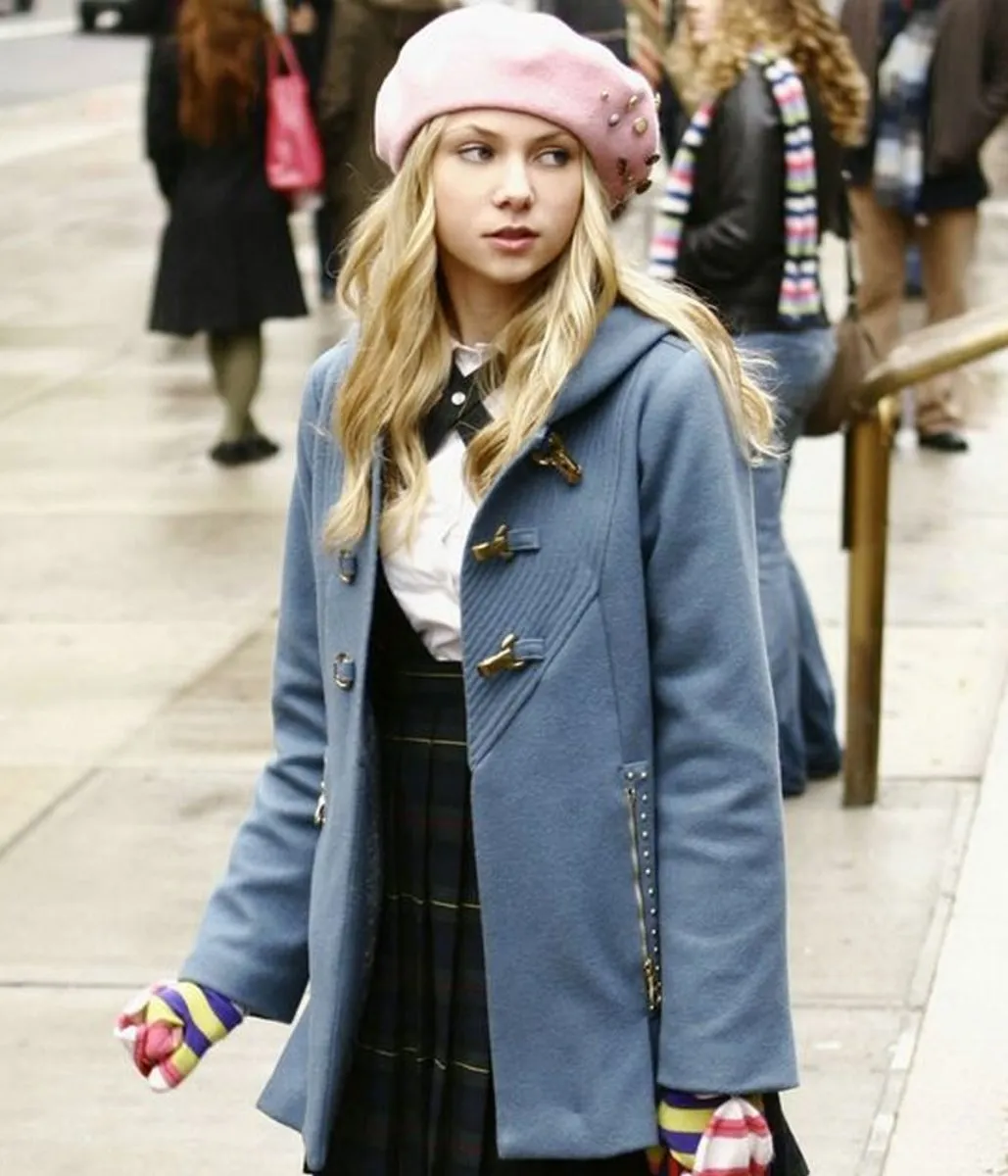 Taylor Momsen Gossip Girl Grey Toggle Hooded Jacket