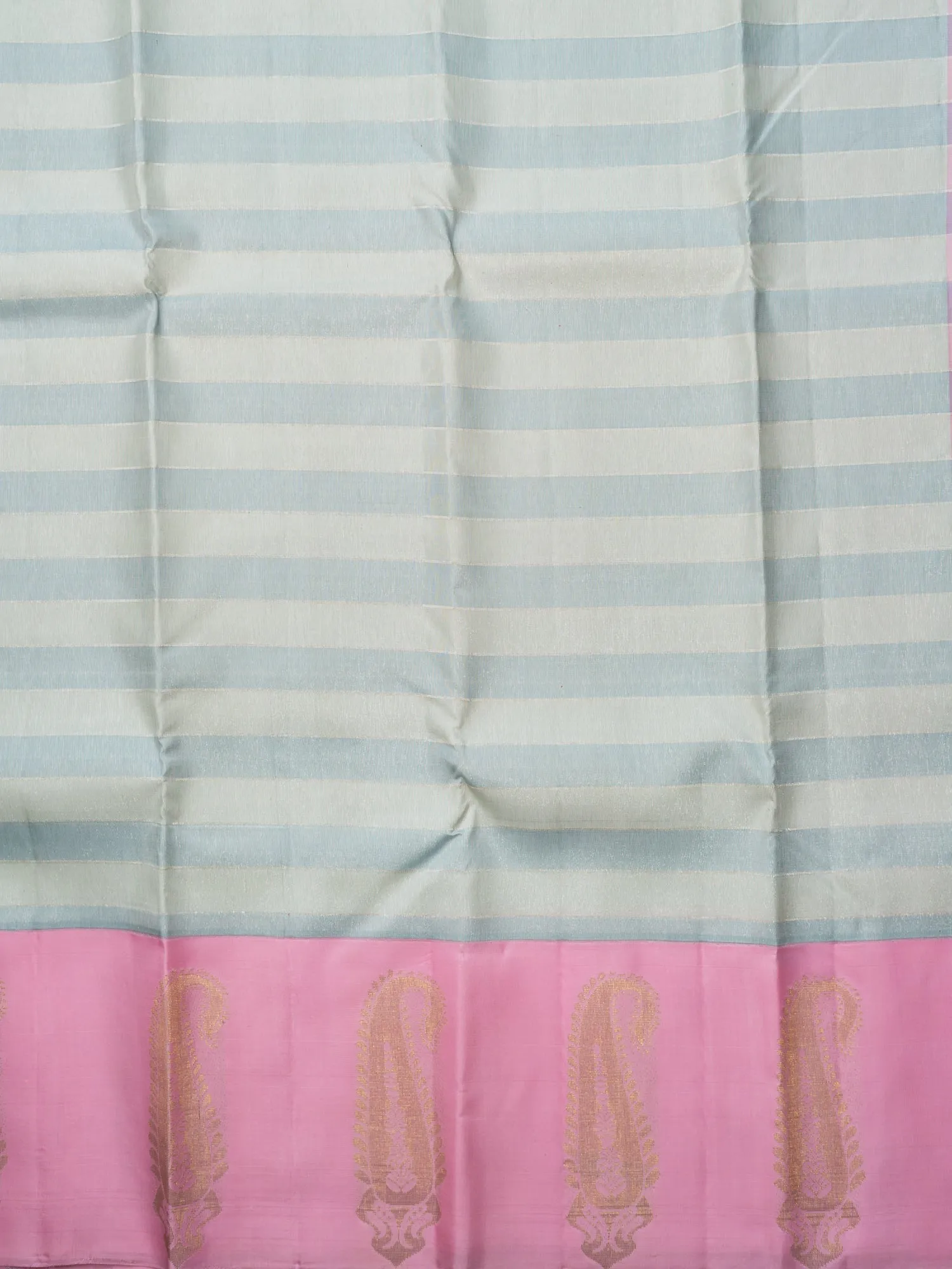 The Contemporary Striped Kanjeevaram with Paisley Border