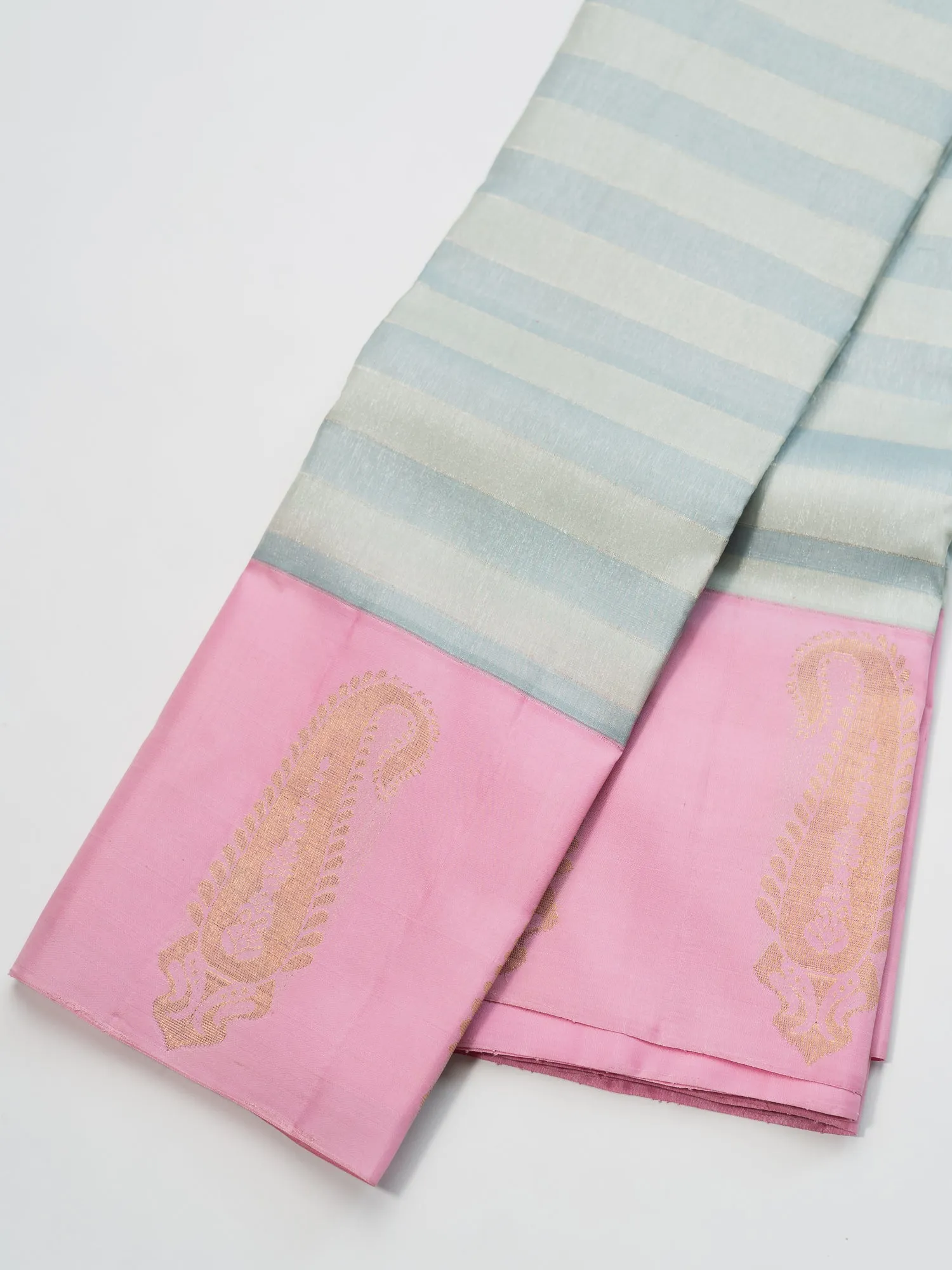 The Contemporary Striped Kanjeevaram with Paisley Border