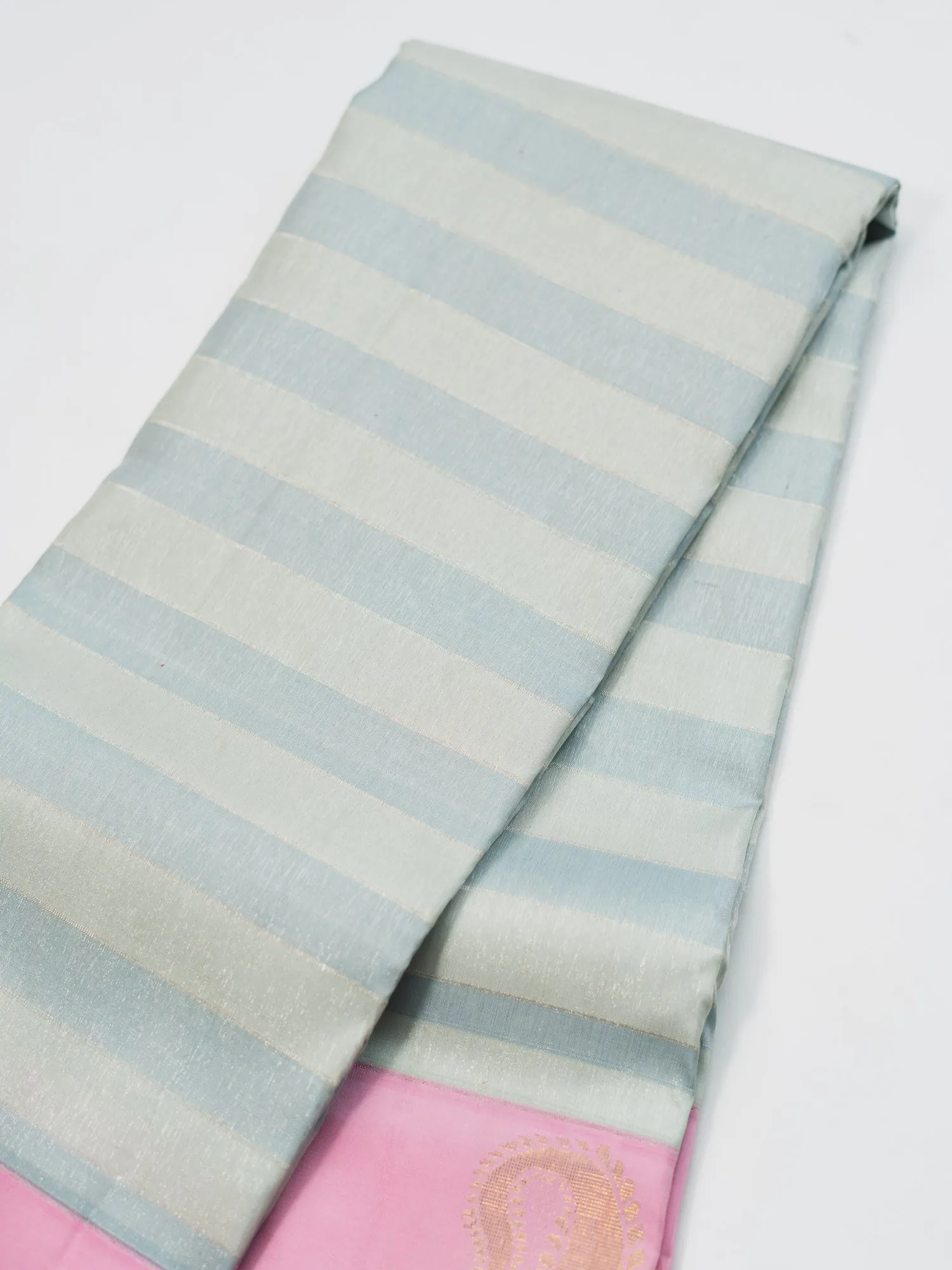 The Contemporary Striped Kanjeevaram with Paisley Border