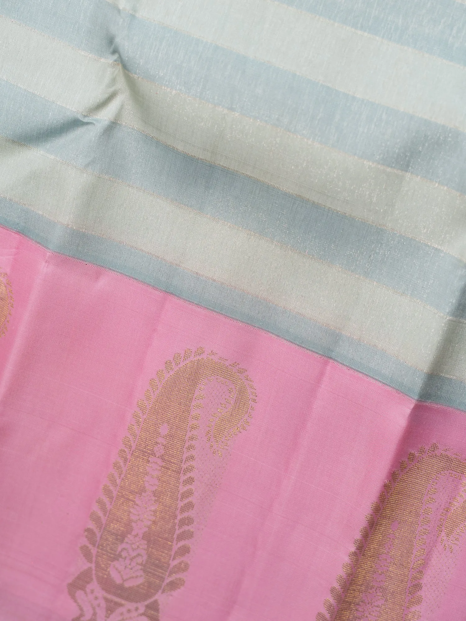 The Contemporary Striped Kanjeevaram with Paisley Border