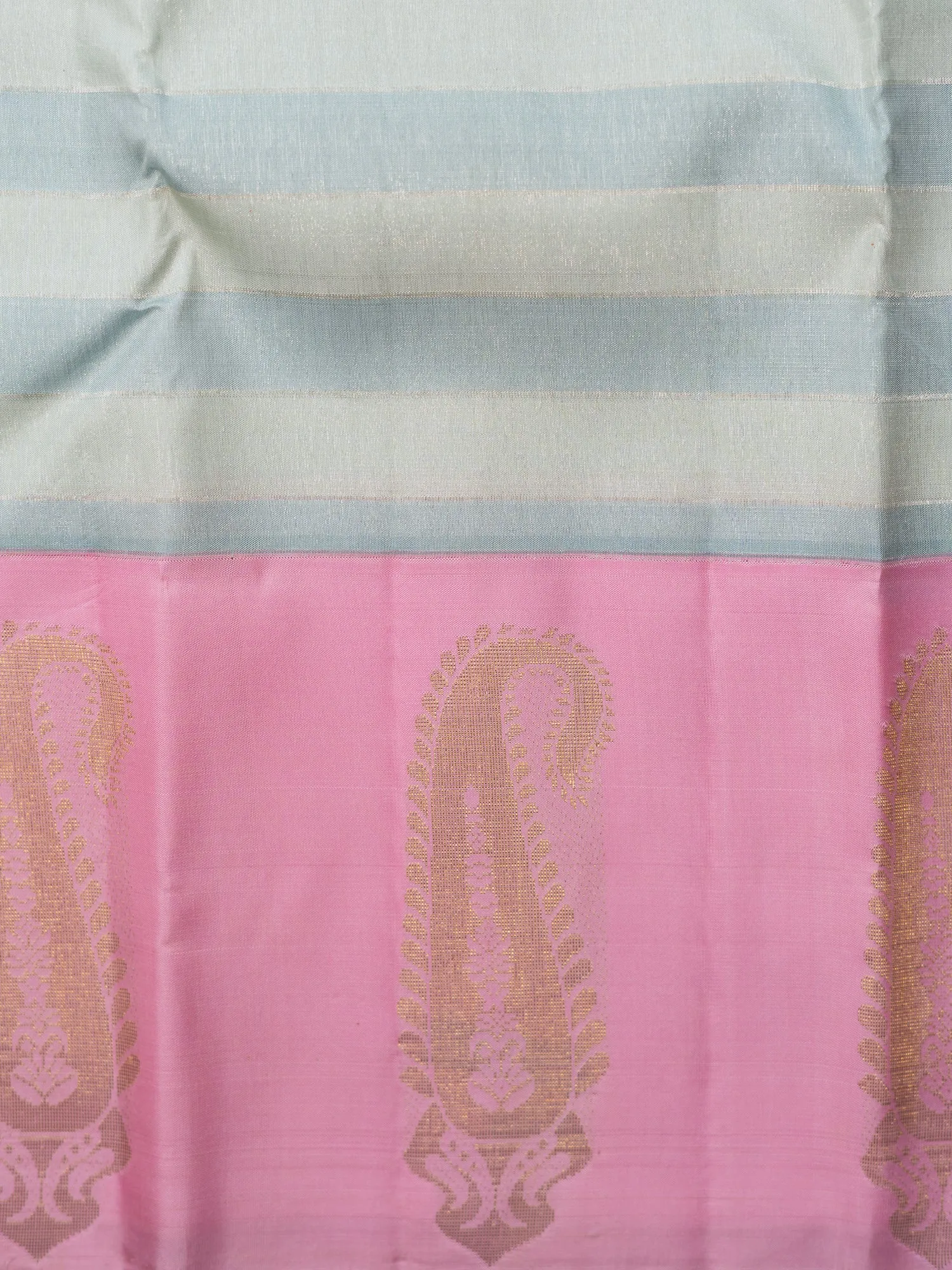 The Contemporary Striped Kanjeevaram with Paisley Border