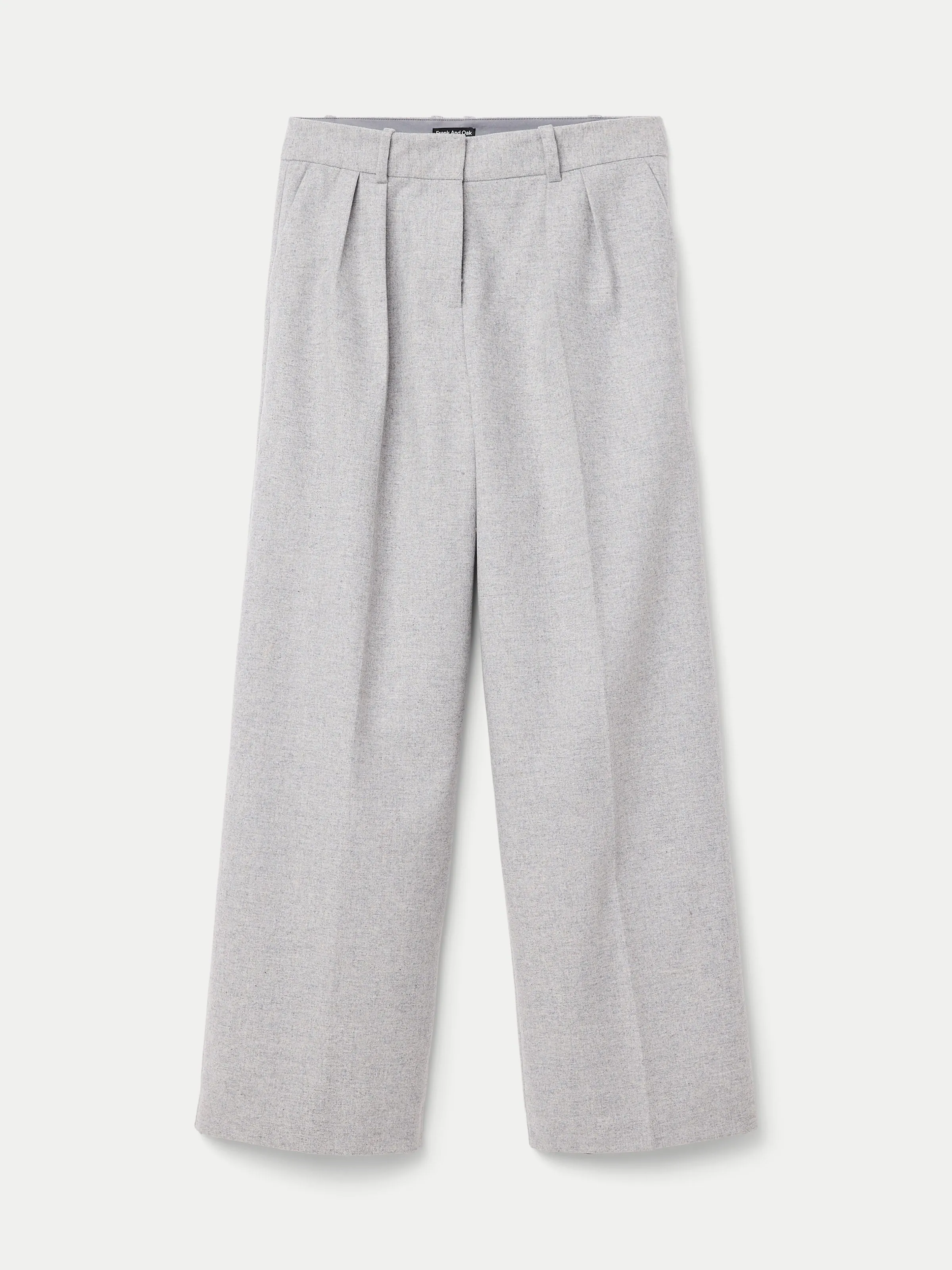 The Emma Recycled Wool Wide Leg Pant in Light Grey