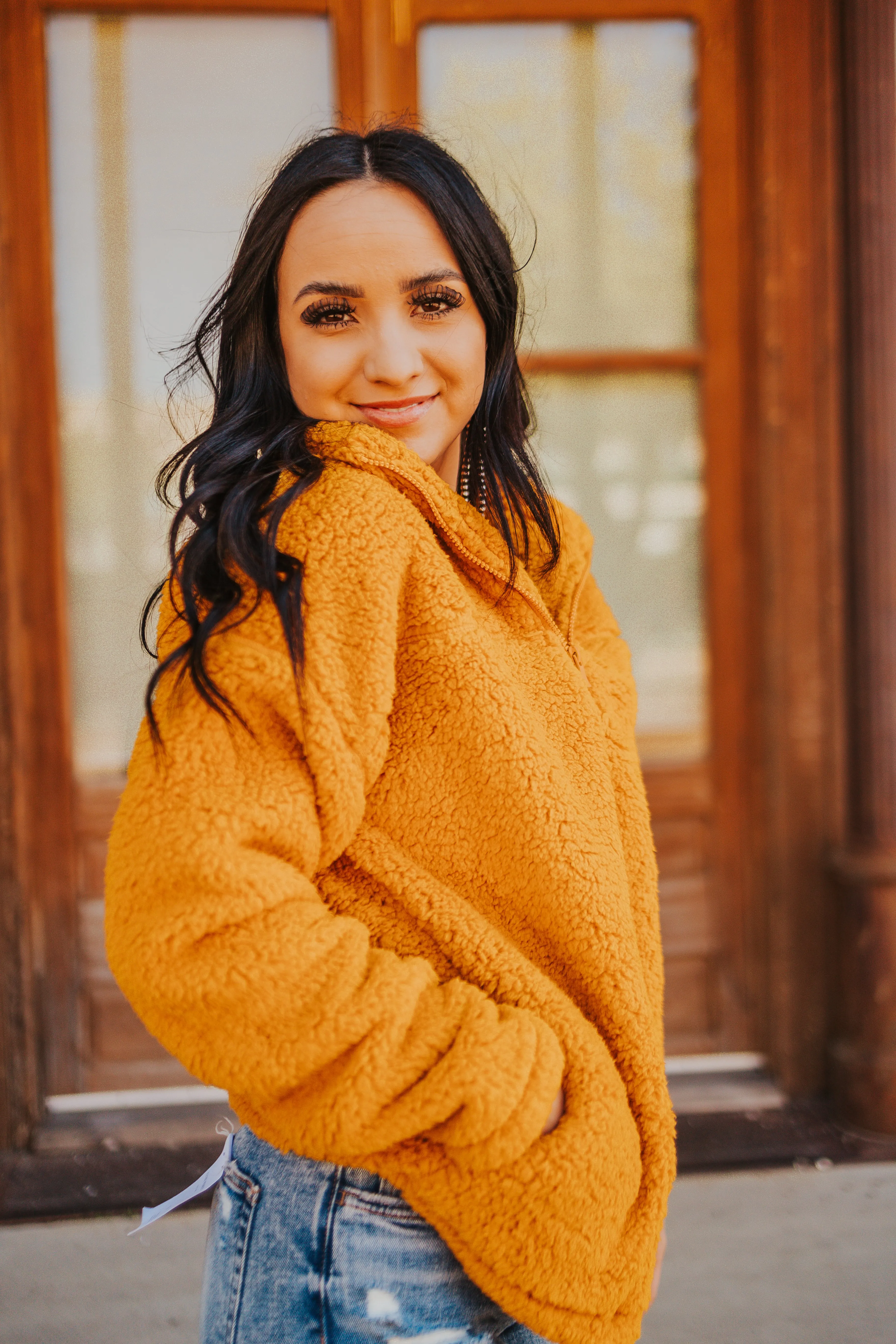 The Ethan Pullover Jacket in Gold Mustard