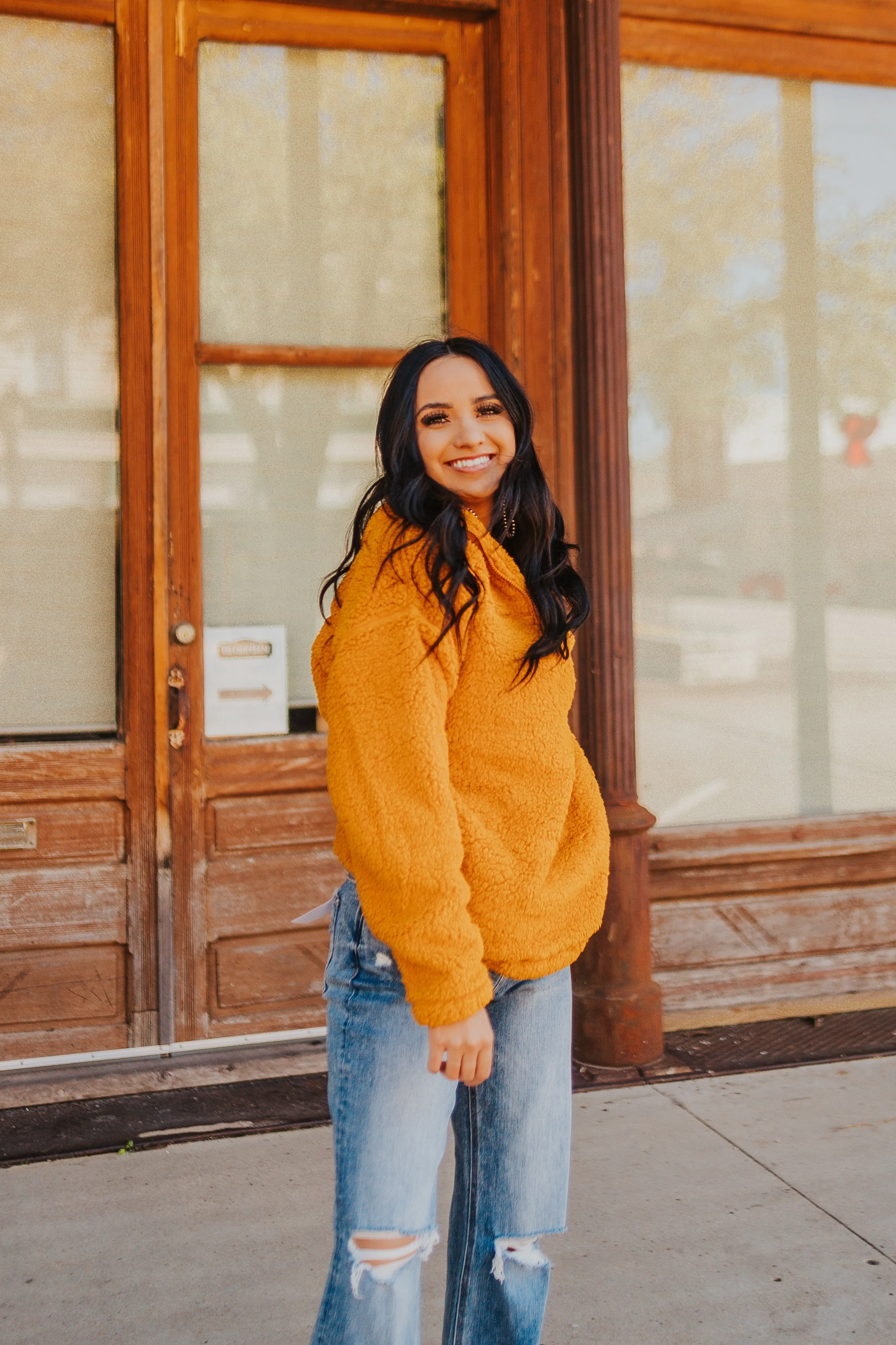 The Ethan Pullover Jacket in Gold Mustard