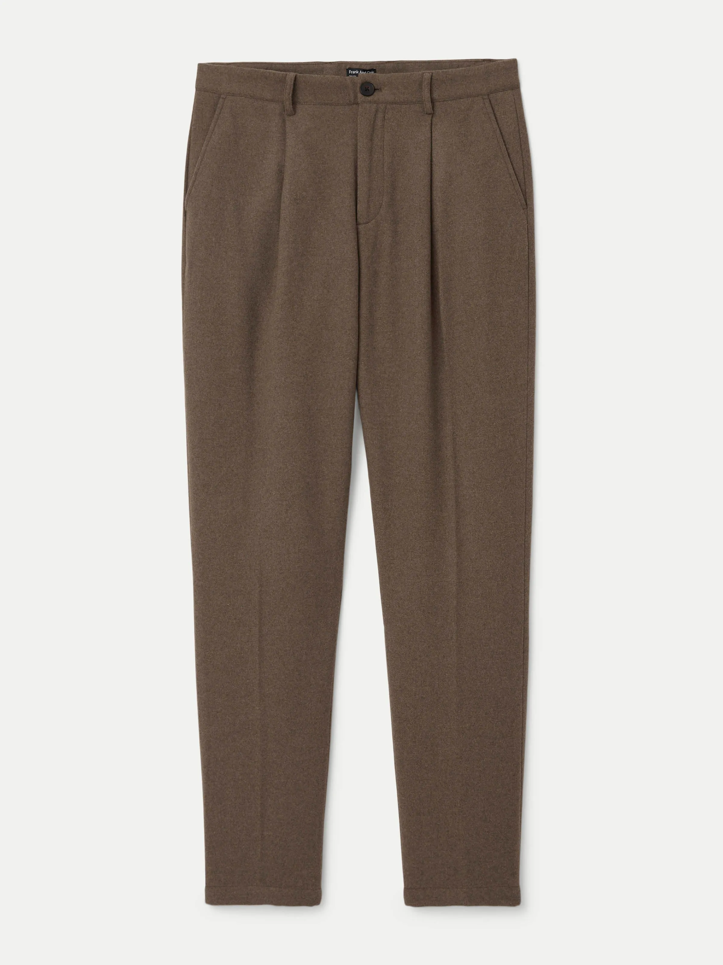 The Jamie Wool Pleated Pant in Brown