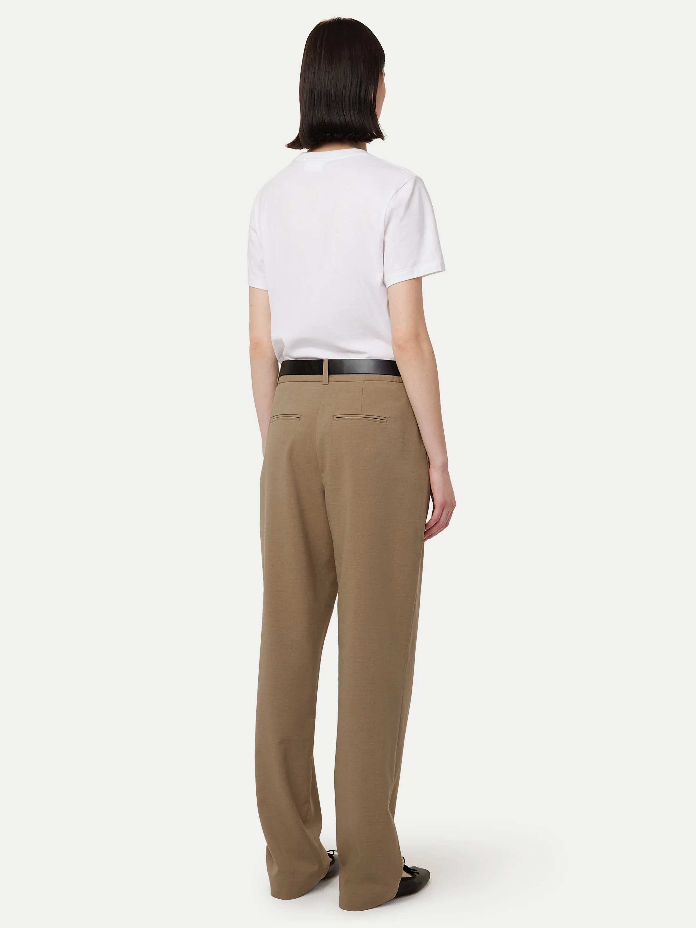 The Jane Straight Pant in Taupe