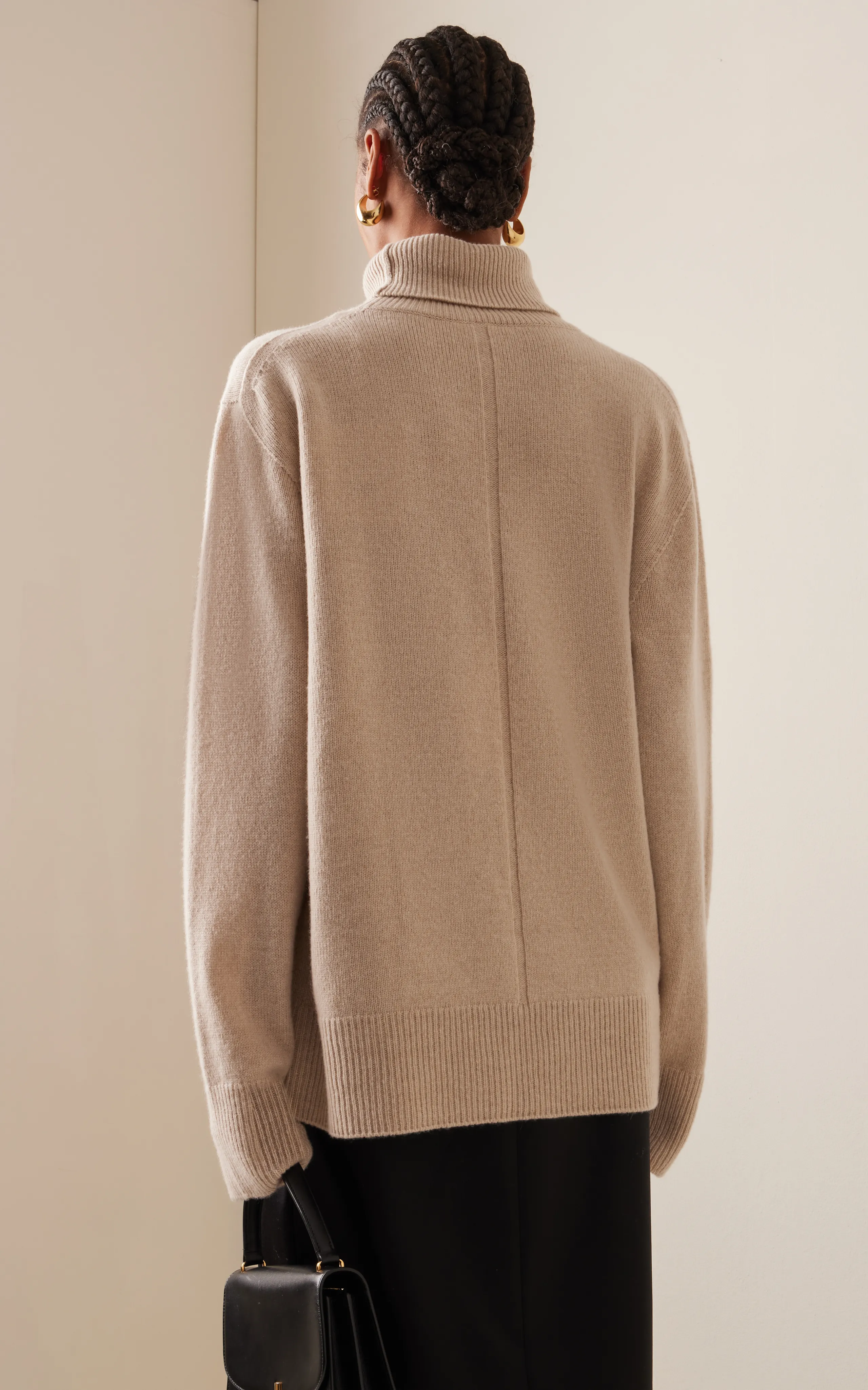 The Row Stepny Oversized Wool-Cashmere Turtleneck Sweater