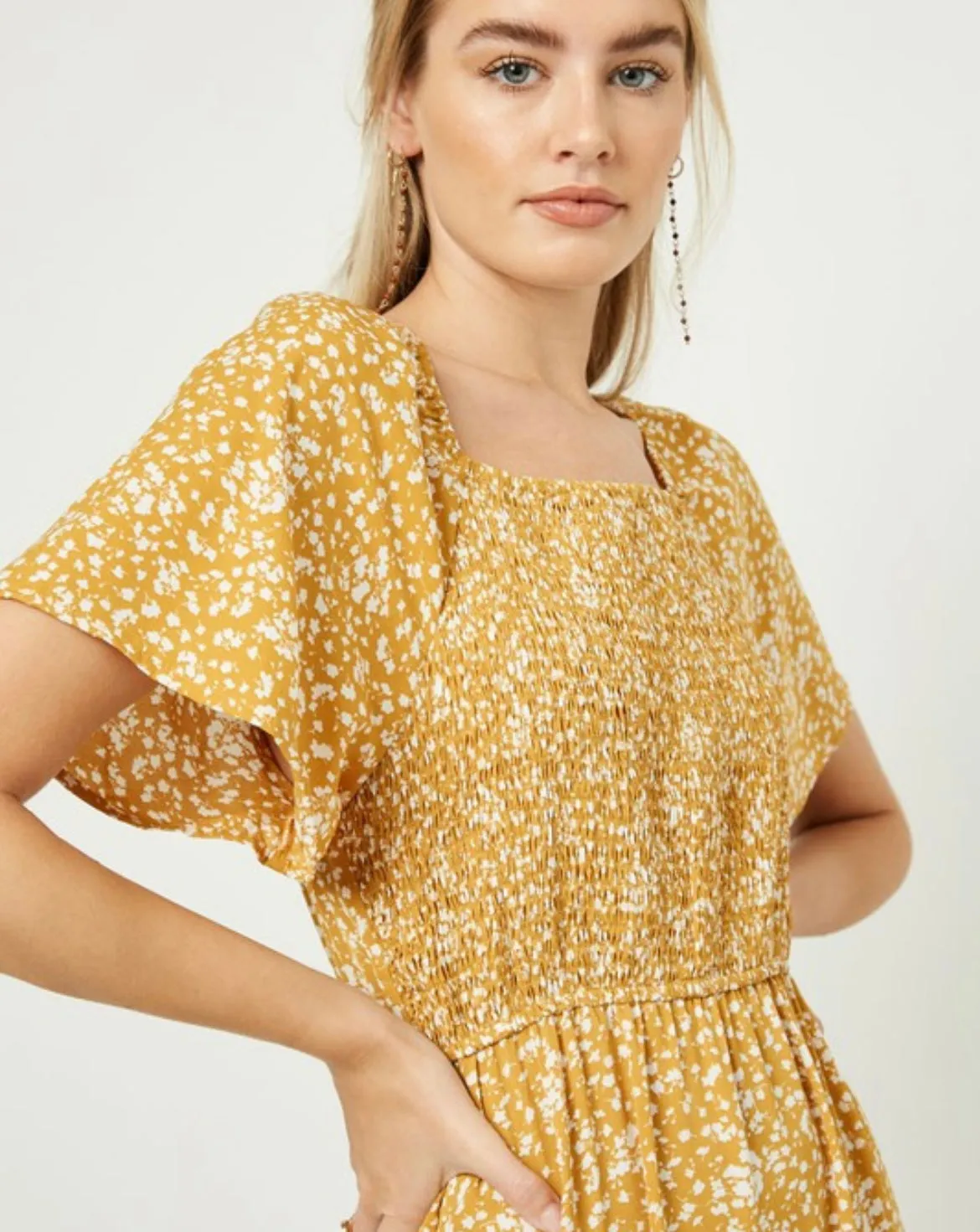 The Tia Yellow Floral Dress