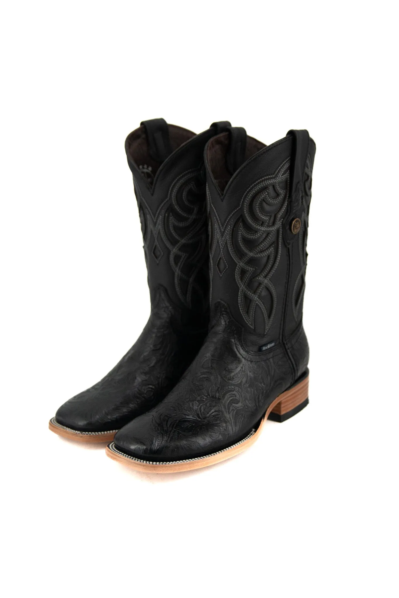 Tooled Cincelado Square Toe Cowboy Boot FINAL SALE