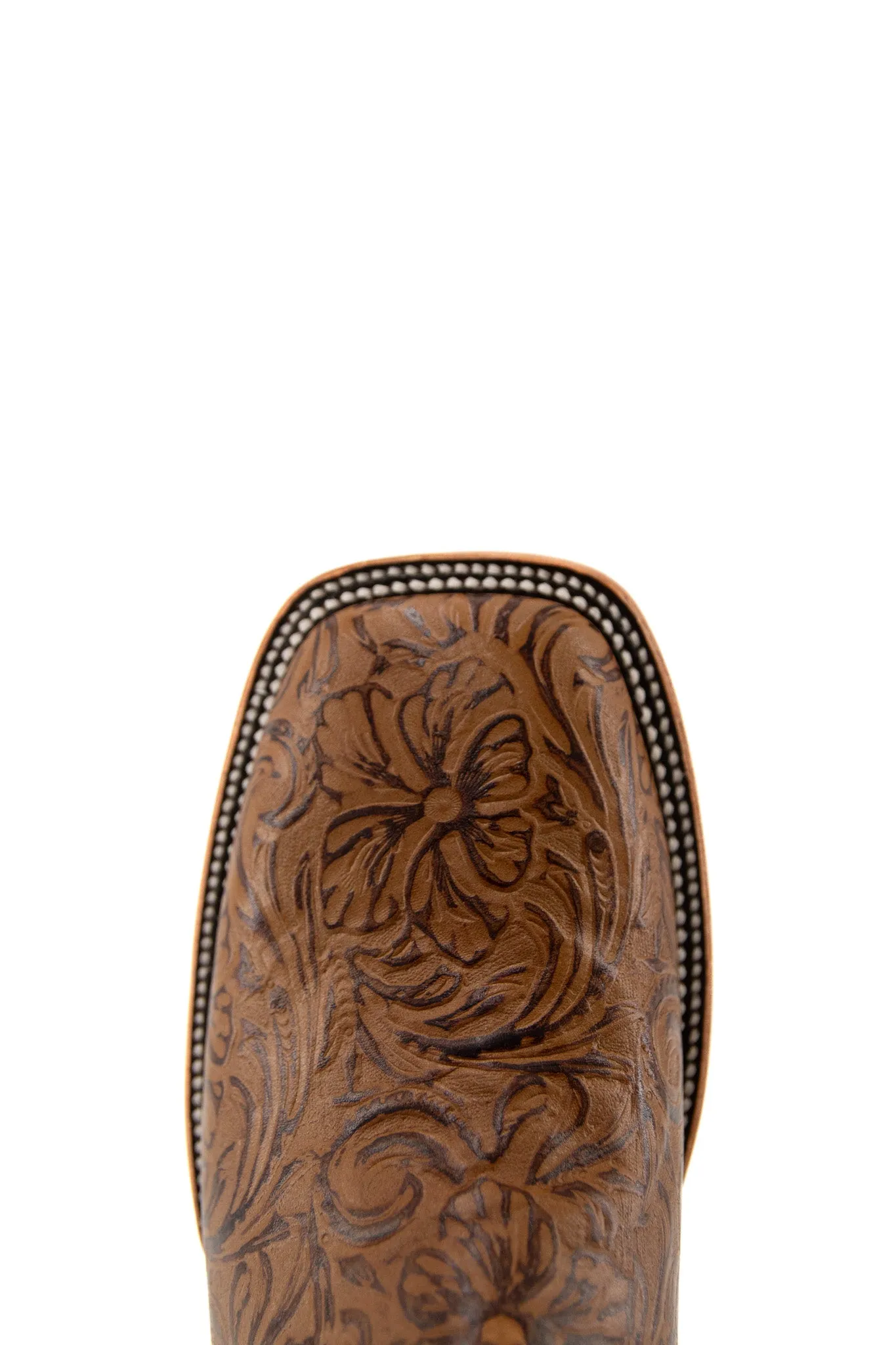 Tooled Cincelado Square Toe Cowboy Boot FINAL SALE