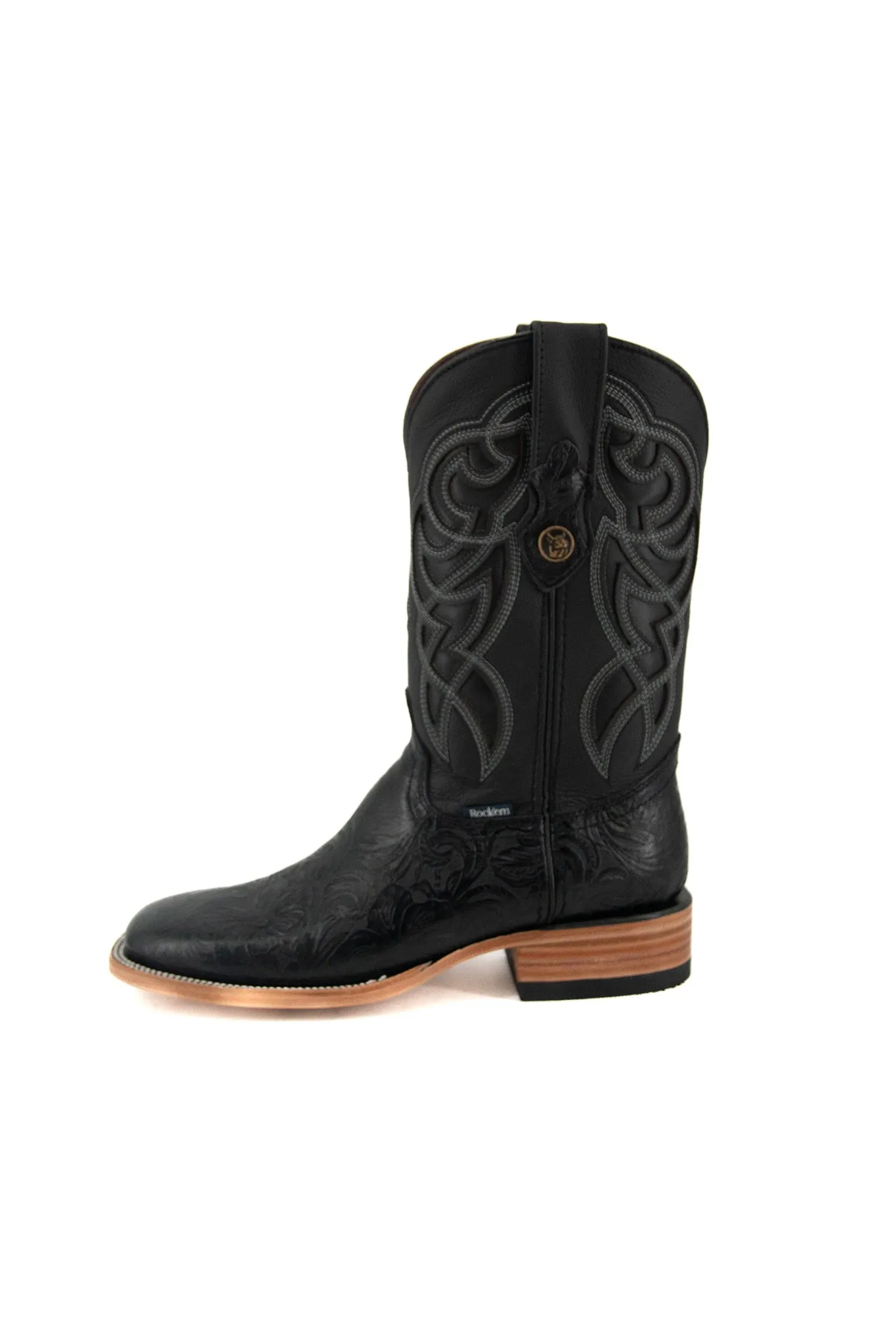 Tooled Cincelado Square Toe Cowboy Boot FINAL SALE