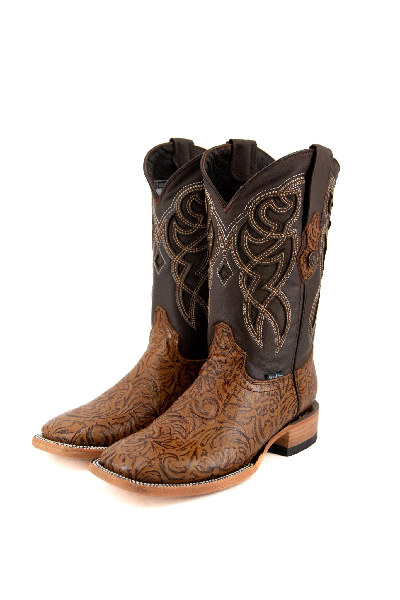 Tooled Cincelado Square Toe Cowboy Boot FINAL SALE