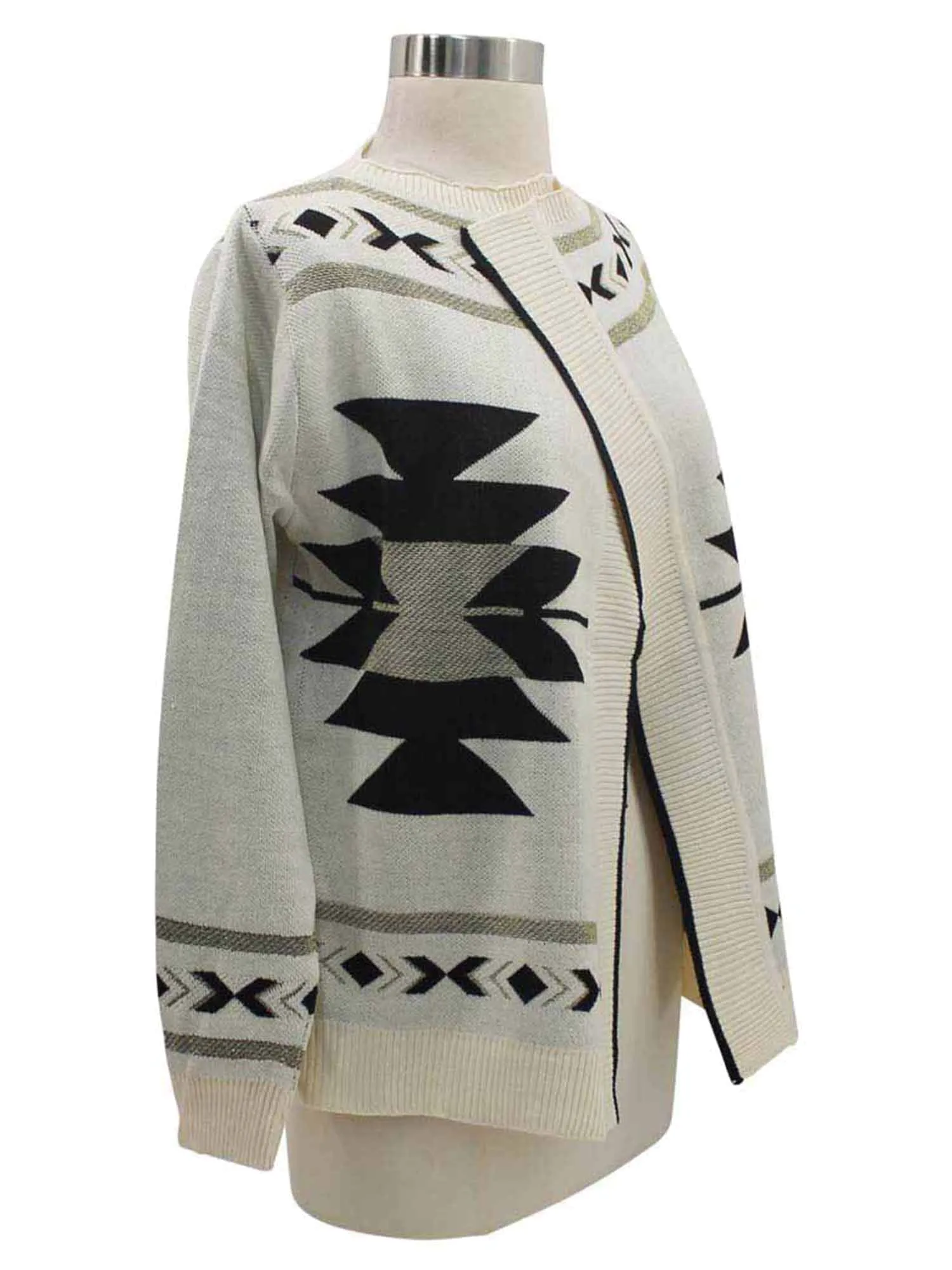 Tribal Print Cardigan Sweater