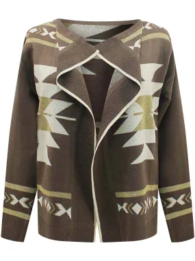 Tribal Print Cardigan Sweater