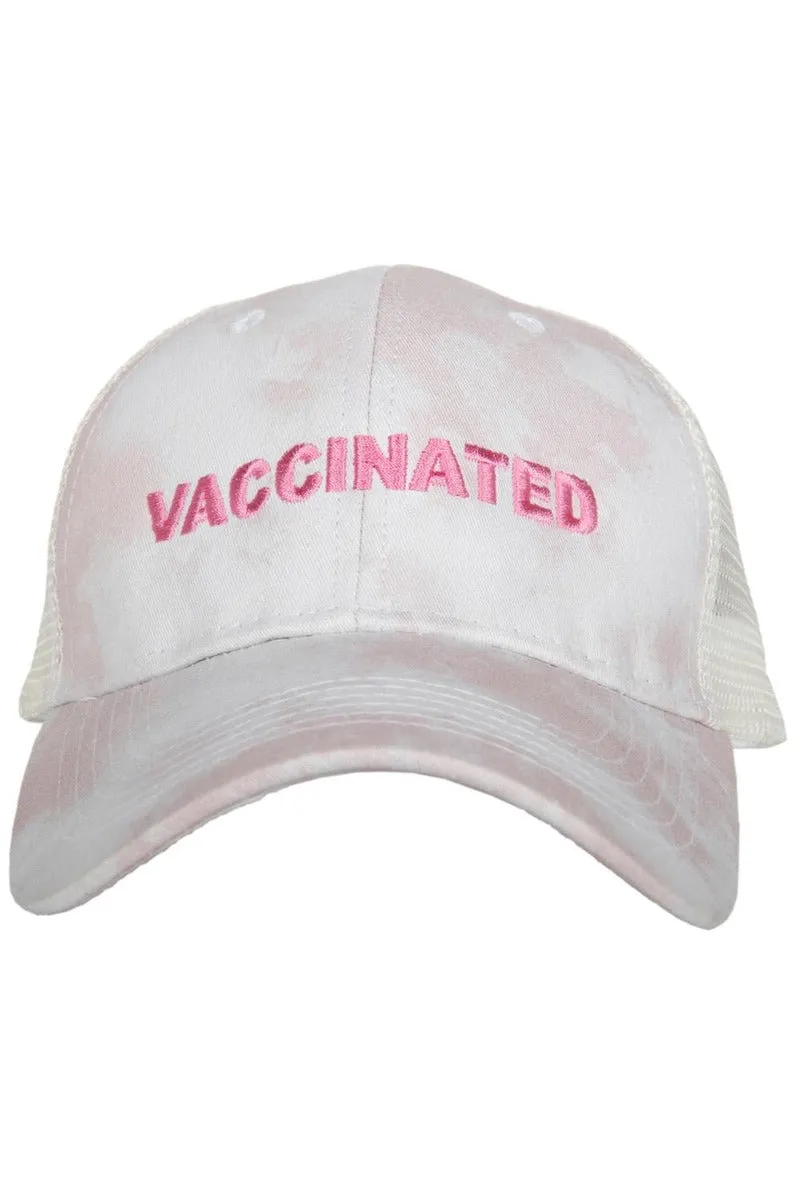 Vaccinated Tie Dye Trucker Hat