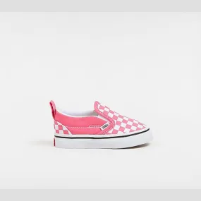 Vans TODDLER SLIP-ON HOOK AND LOOP CHECKERBOARD SHOES (1-4 YEARS) (HONEY SUCKLE) PINK