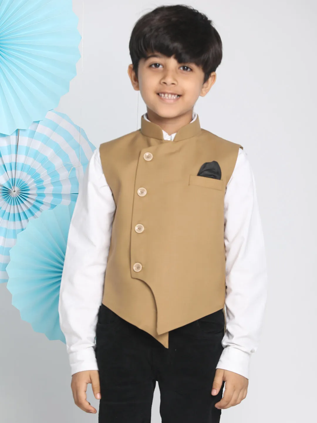 Vastramay Baap Beta Cotton Blend Chiku Jacket