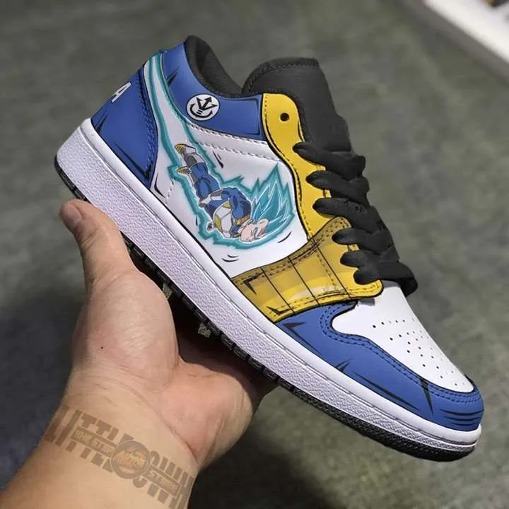 Vegeta Dragon Ball JD Low Top Sneakers Custom Super Saiyan Blue Anime Shoes