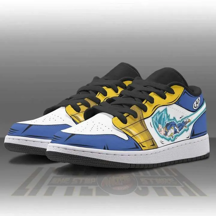 Vegeta Dragon Ball JD Low Top Sneakers Custom Super Saiyan Blue Anime Shoes