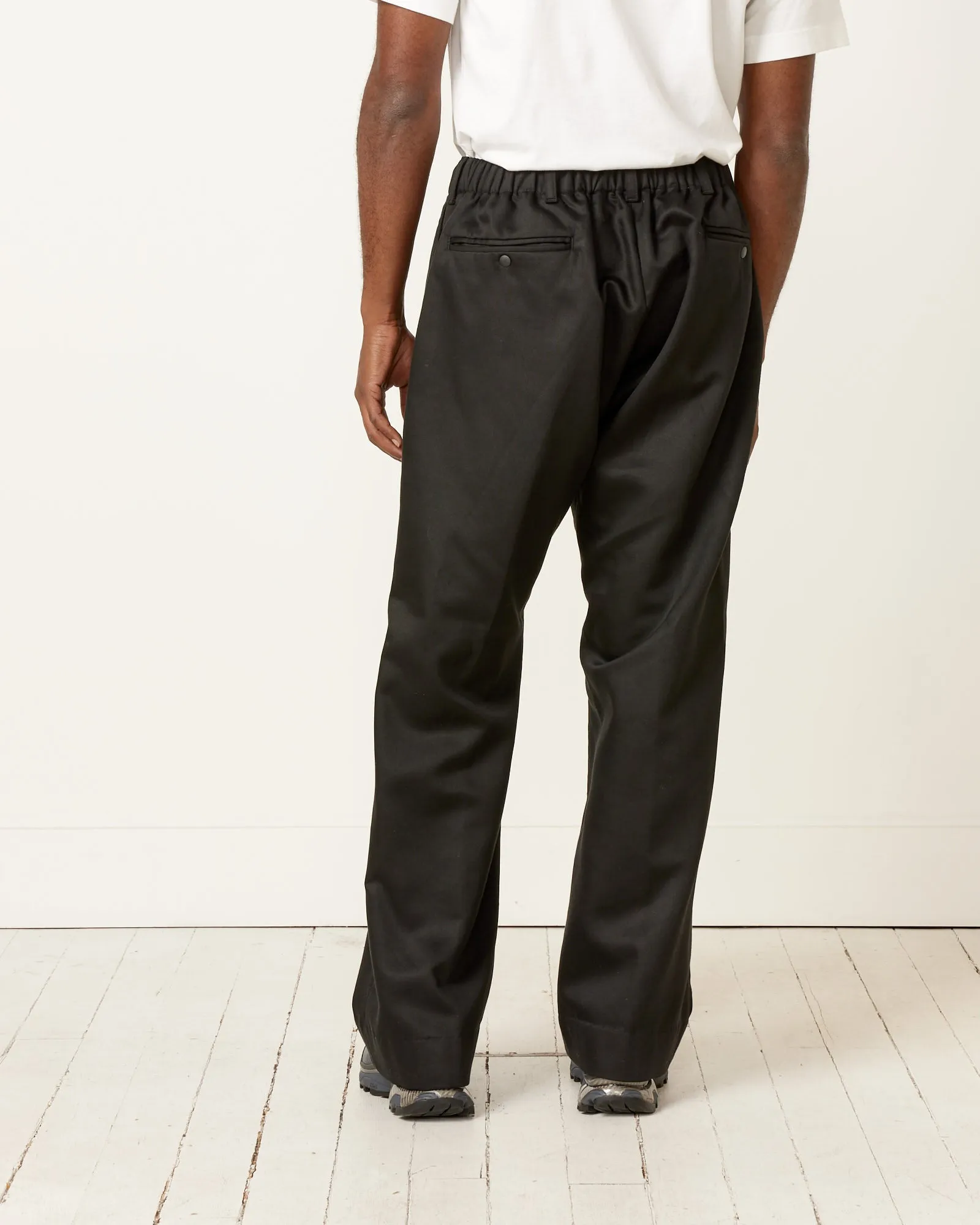 Veloso Pant in Brushed Back Sateen in Black