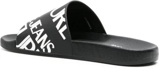 Versace Jeans Couture logo-embossed moulded-footbed slides Black