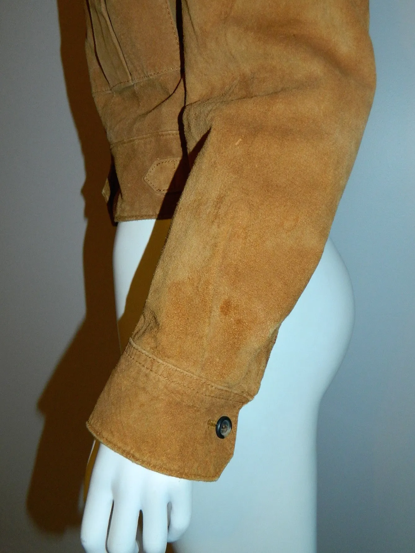 vintage 1980s rust suede jacket BANANA REPUBLIC Safari cropped leather blazer M - L