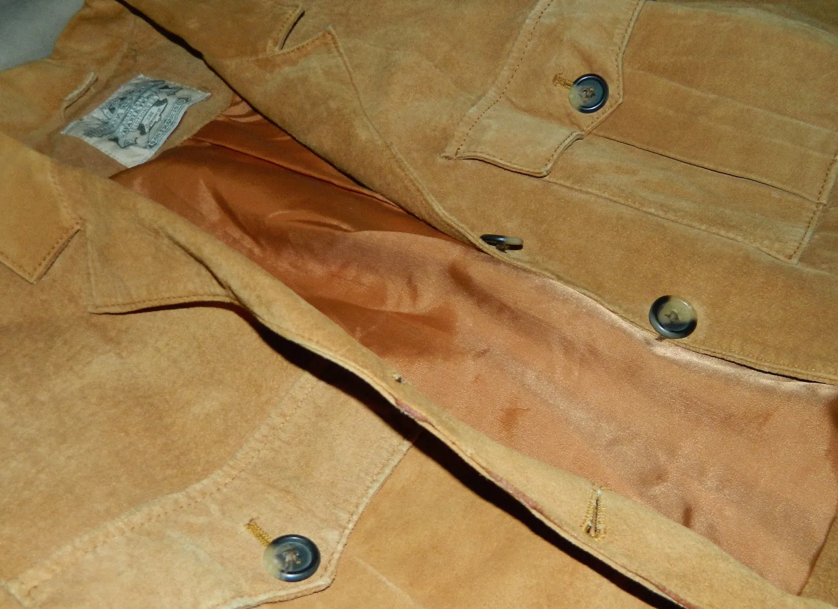 vintage 1980s rust suede jacket BANANA REPUBLIC Safari cropped leather blazer M - L