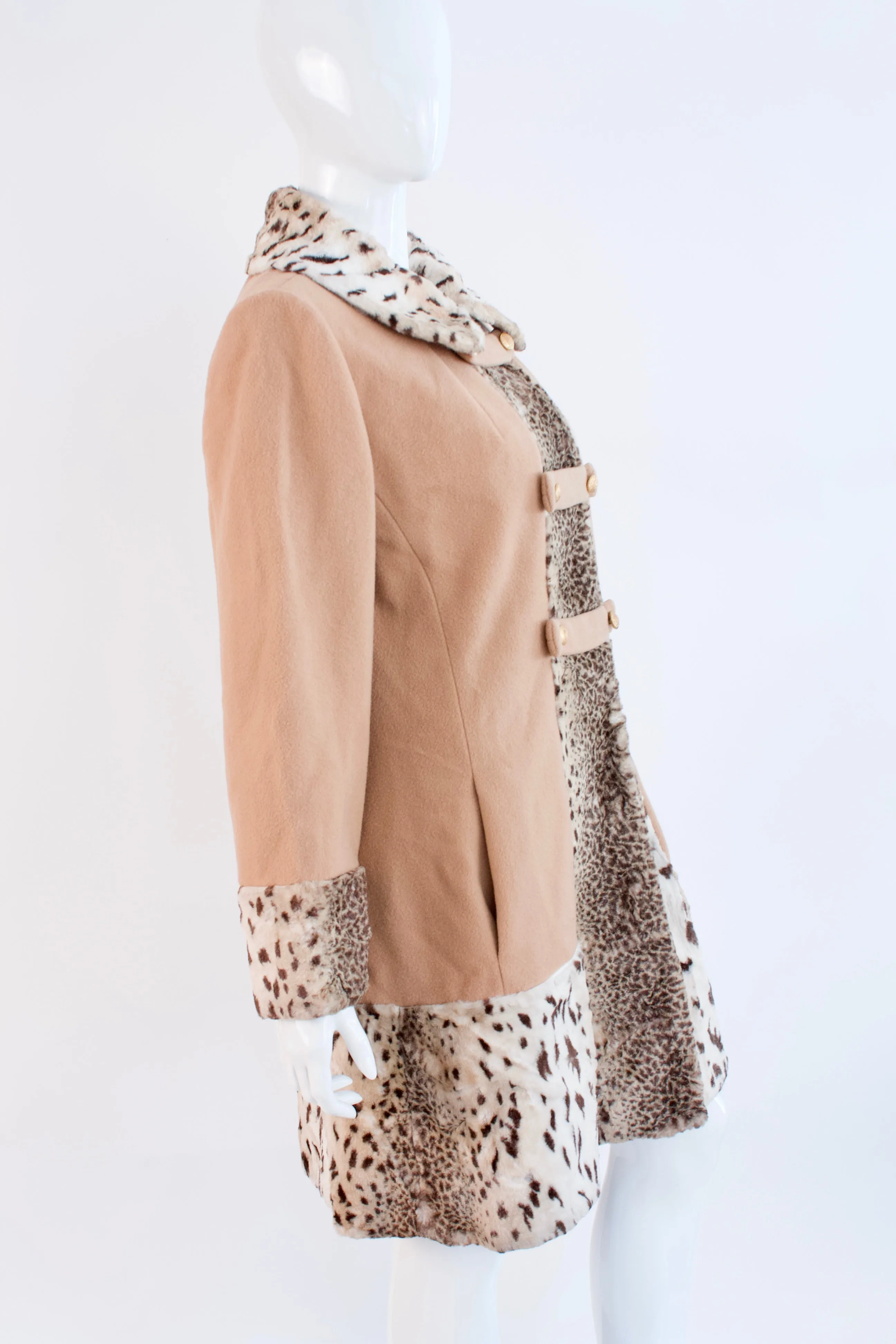 Vintage 60's Faux Fur & Wool Coat