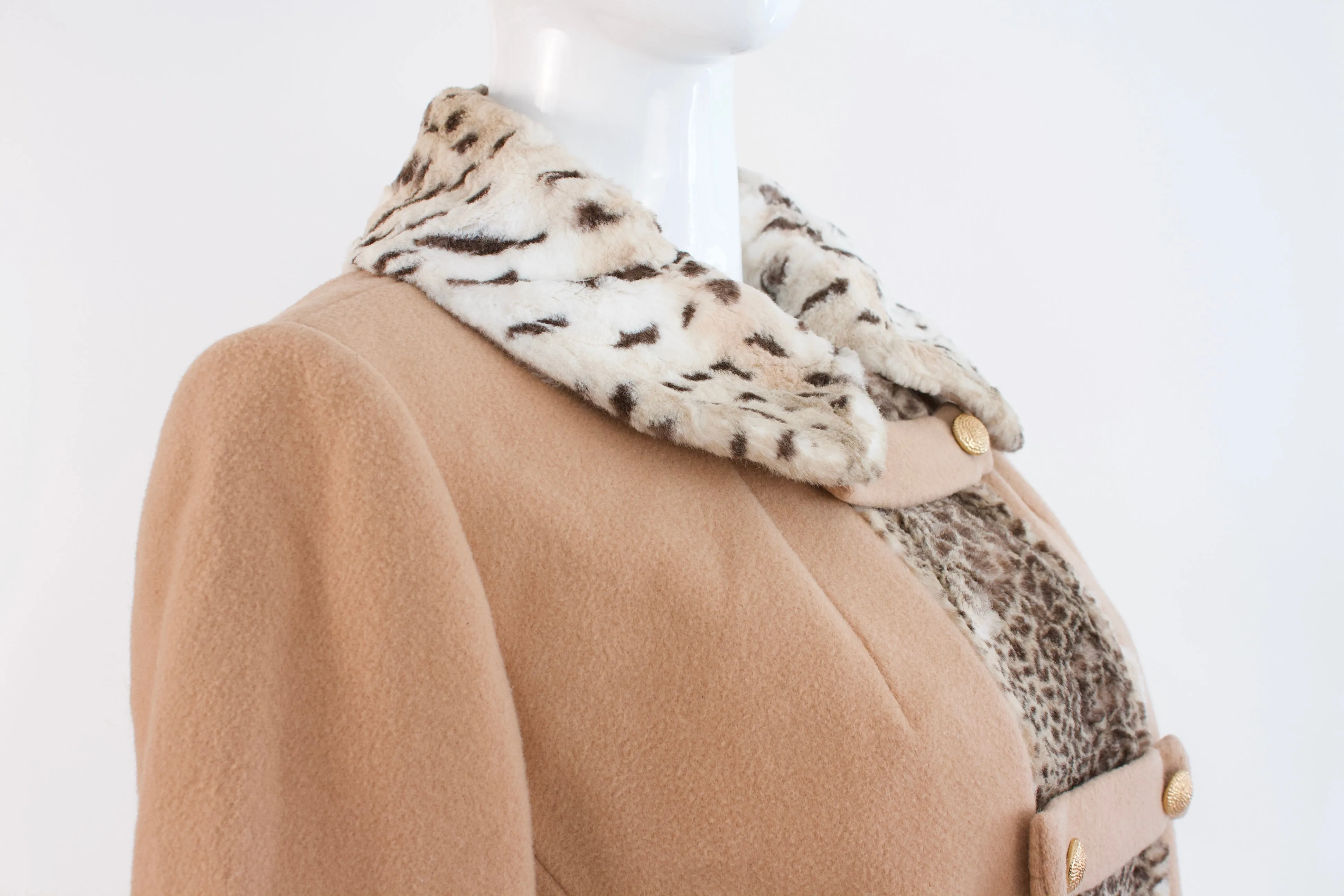 Vintage 60's Faux Fur & Wool Coat