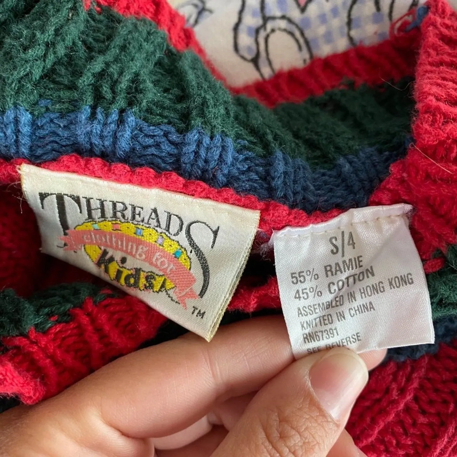 Vintage 90s Threads Clothing for Kids Sweater 4T