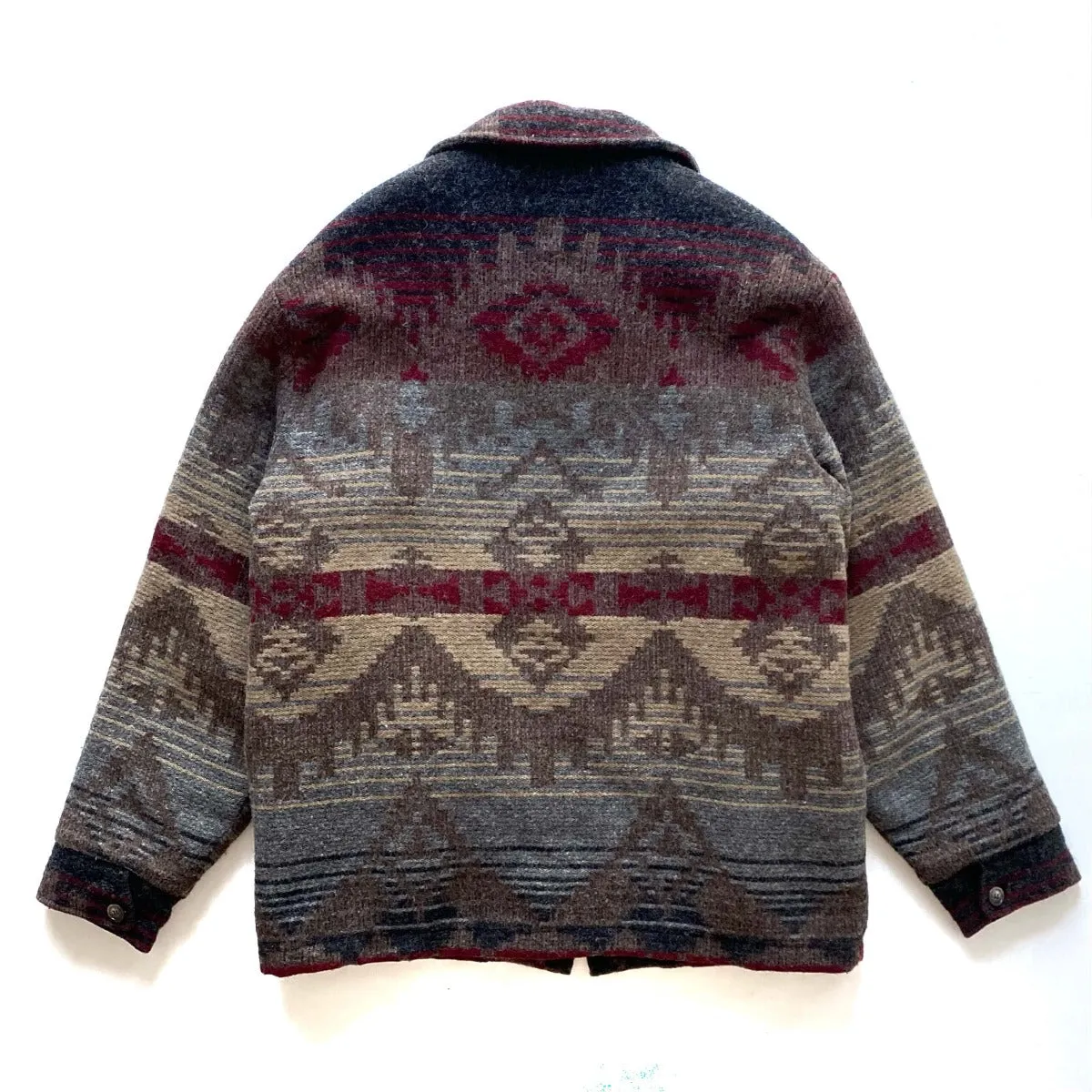 Vintage Woolrich Wool Aztec Print Sherpa-lined Car Coat