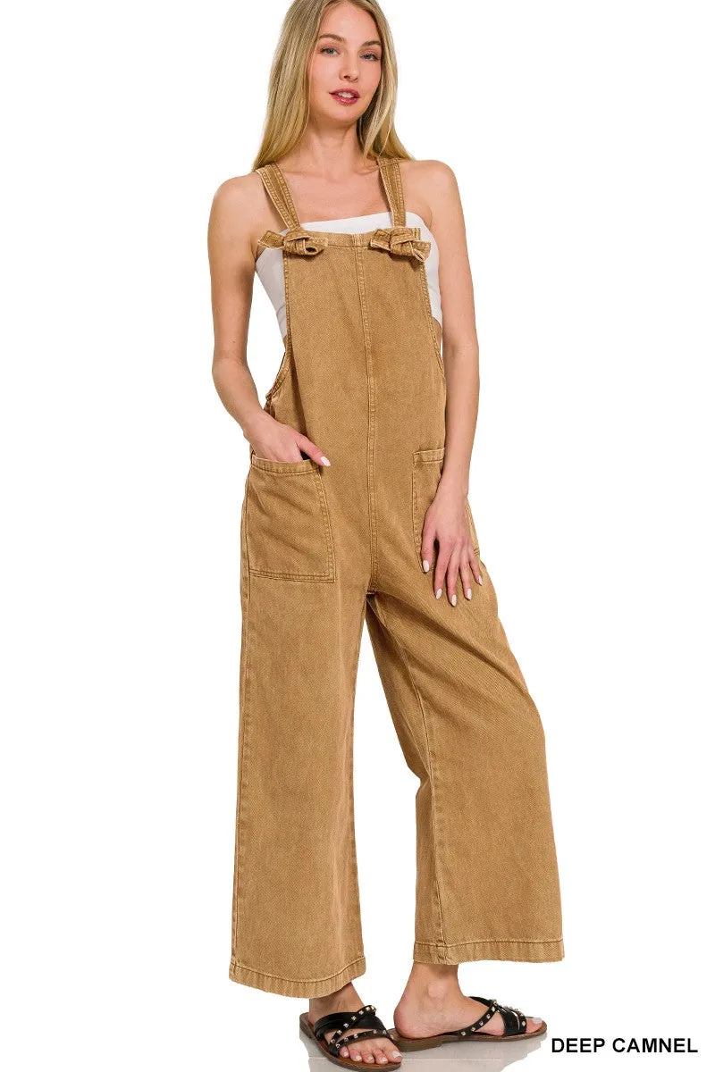 Washed Knot Strap Jumpsuit