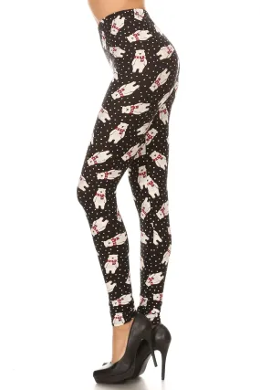 Women's Plus Polar Bear Snow Pattern Printed Leggings