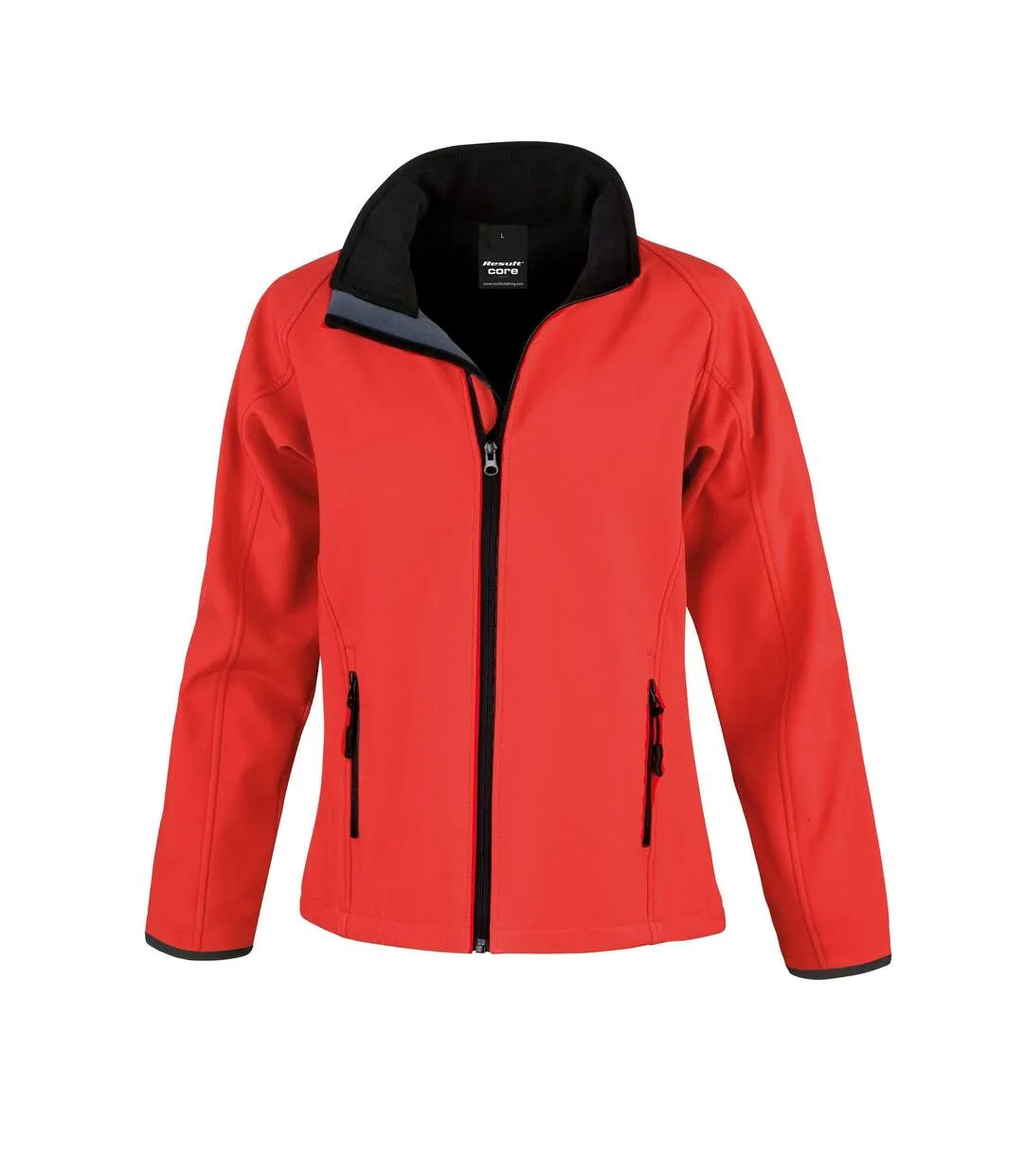 Womens/ladies printable soft shell jacket red/black Result Core