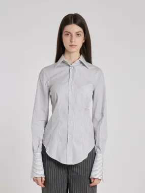 Y2K Gianfranco Ferré striped blouse with bell-shaped sleeves