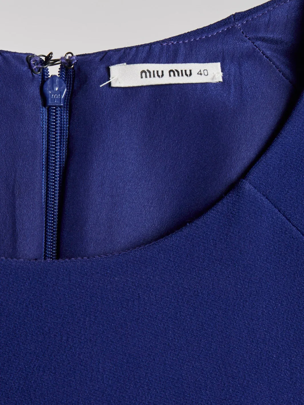 Y2K Miu Miu indigo mini dress with rigid skirt