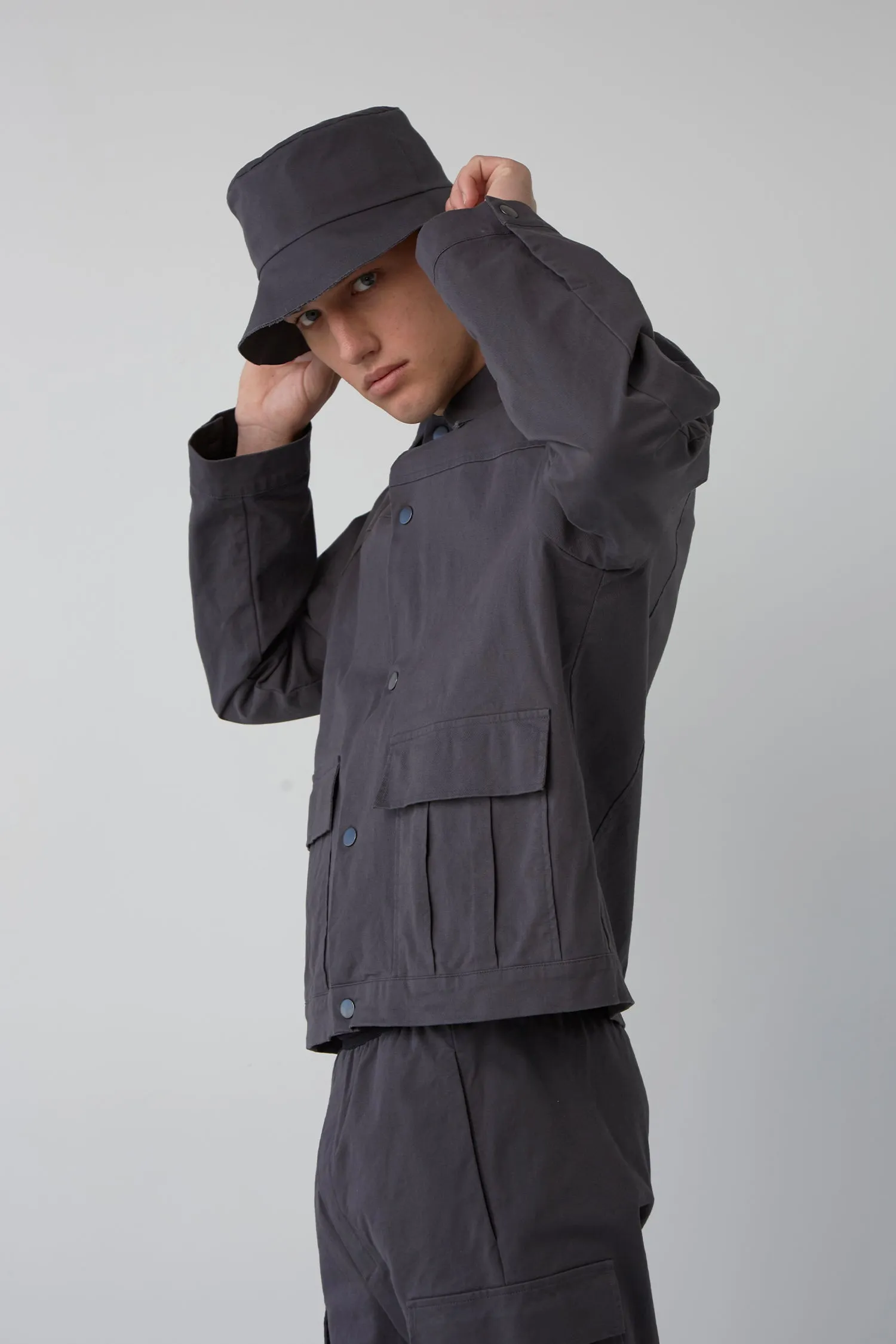 ZAMBESI   BUCKET HAT IN GREYSTONE, S24